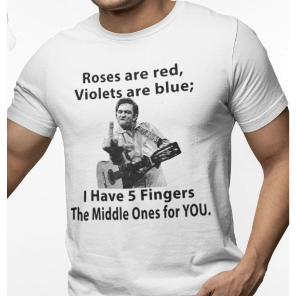 Johnny Cash Middle Finger Tshirt Johnny Cash Flipping Bird Shirt